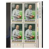 1988 Knute Rockne 22ï¿½ Plate Block Stamps