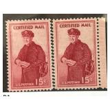 U.S. 15c Certified Mail Stamps Pair
