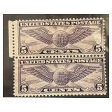 U.S. 5ï¿½ Violet Air Mail Stamp Pair