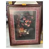 Framed Floral and Birds Print