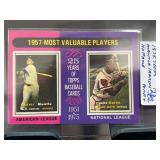 1975 Topps 1957 MVPs Mantle & Aaron Card #195