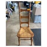 Wood Spindle-Back Chair with Woven Seat