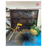 Decorative Items Including Bottle and Shadow Box