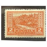 1913 Albania 2 Qind Mint Stamp in Display