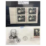 US #1383 Eisenhower Plate Block and FDC