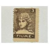 1919 Fiume 3 Cent Gray Brown Stamp