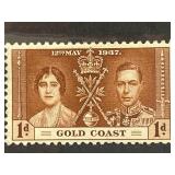 Gold Coast 1937 1d Brown Stamp