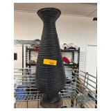 Black Woven Decorative Vase With Metal Accents