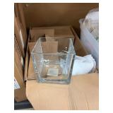 Five Clear Glass Vases