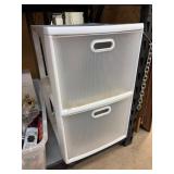 Plastic Two-Drawer Storage Organizer
