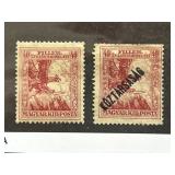 Hungarian Stamp Pair, 40F with Overprint