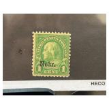 1929 1ï¿½ Franklin Nebr. Overprint Mint