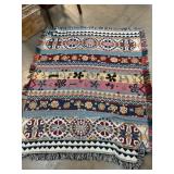 Colorful Handmade Woven Textile Throw Blanket