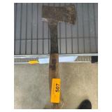 Rustic Hand Axe with Wooden Handle
