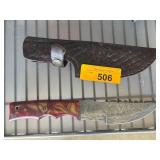 Fixed Blade Knife with Leather Sheath