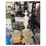 Decorative Lamp and Floral Wall Plaques