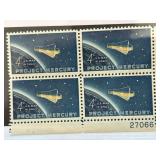 Project Mercury 4c Plate Block of 4 Stamps