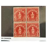 US Postage Due 1/2 Cent Block J79 Unused