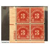 Block of U.S. #J82 Postage Due Stamps
