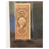 1862-8 US Revenue Stamp 25ï¿½ Washington