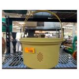 Vintage Yellow Tupperware Bucket with Lid