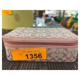 Coach Pink Travel Jewelry Case with Accessories