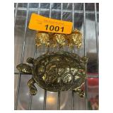 Gold-Tone Frog Trinket and Turtle Box Pair
