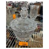 Crystal Pedestal Candy Dish with Lid