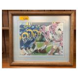 Original Football Artwork by S. Kilborn, 1982