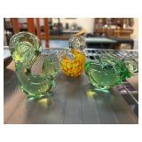 Blown Glass Animal Figures in Multicolors