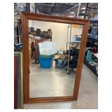Wood-Framed Rectangular Wall Mirror