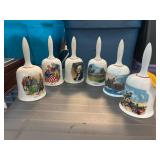 Six Porcelain Commemorative Bells