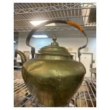 Brass Teapot with Hinged Lid and Handle