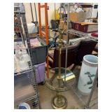 Brass Floor Lamp with Glass Tabletop