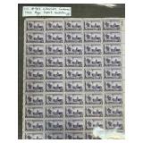 Mint Sheet of US #957 Wisconsin Centennial Stamps