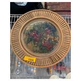 Decorative Ceramic Plate with Painted Berry Design