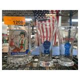 Three Pabst Blue Ribbon Glasses