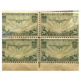 Block of 4 U.S. #C21 China Clipper Air Mail Stamps