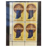 Block of Indiana Statehood Stamps (1966)