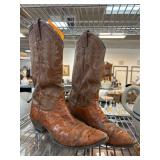 Justin Brown Leather Cowboy Boots