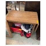 Wooden Drop-Leaf Utility Table on Casters