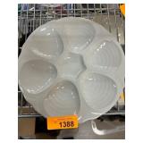 Hall Made in USA White Ceramic Oyster Plate