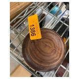 Round Wooden Lidded Trinket Box