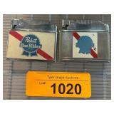 Two Pabst Blue Ribbon Lighters, Japan
