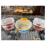 Harker Cameo Ware Dish and Two Pyrex Pieces