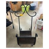 Wrought Iron and Metal Scroll Magazine Rack