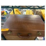 Brown Leather Briefcase with Dual Latches