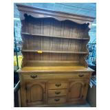 Maple Wood Hutch With Shelving and Storage