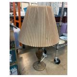 Ornate Table Lamp with Pleated Shade