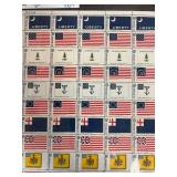 Sheet of Mint U.S. Historic Flags Stamps